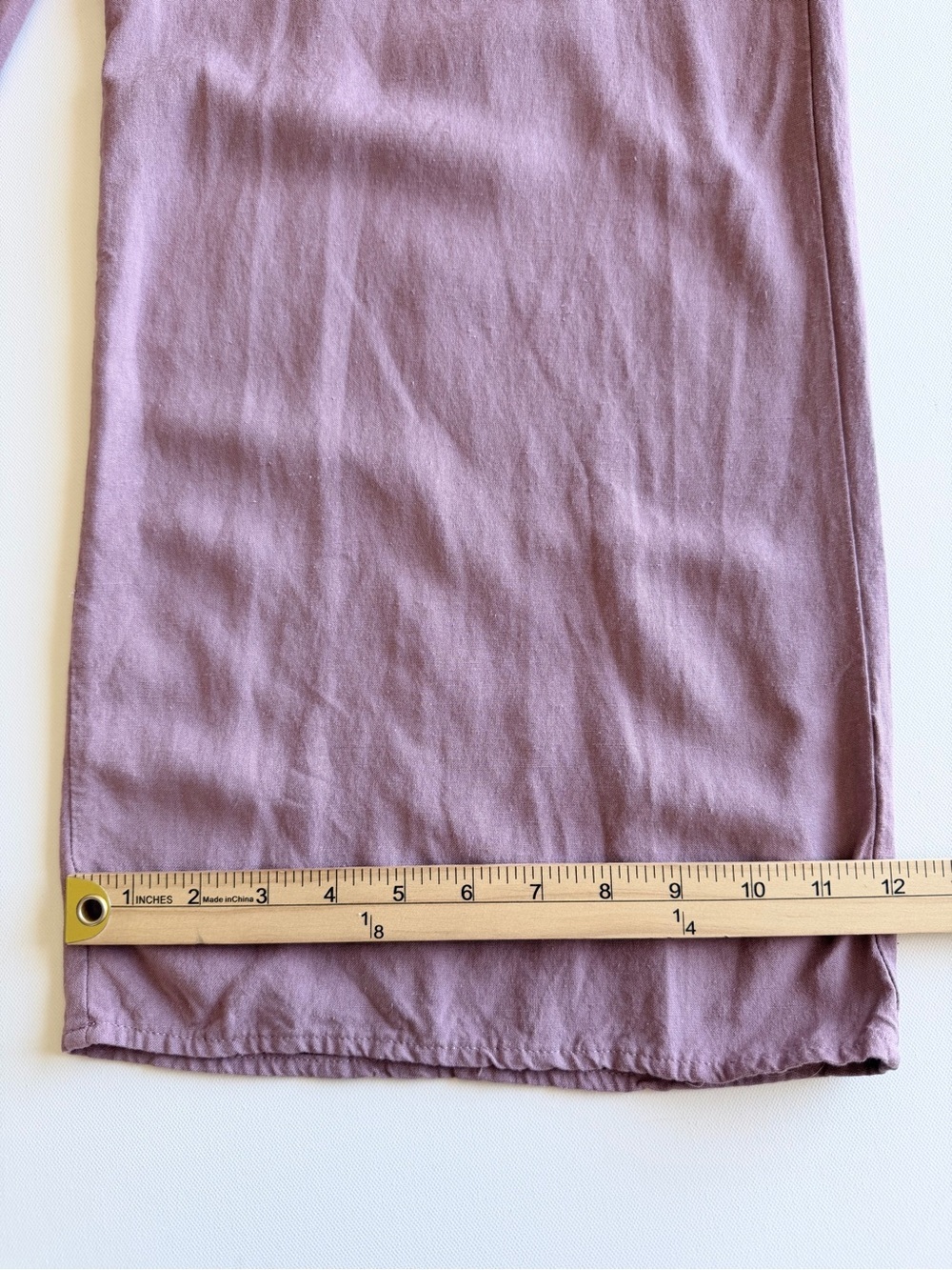 Heyson Mauve Ruffle Strap Jumpsuit Cropped Wide Leg Linen Blend M - Picture 10 of 11